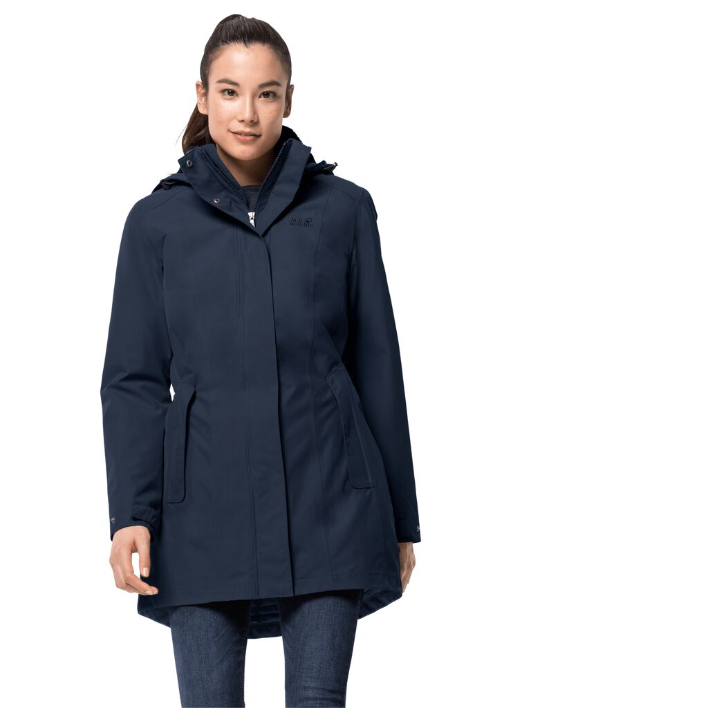 Jack Wolfskin MADISON AVENUE Női Vízálló Kabát Kék - EAZYCO-723